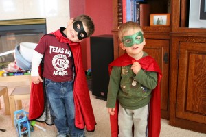 Our two little superheroes