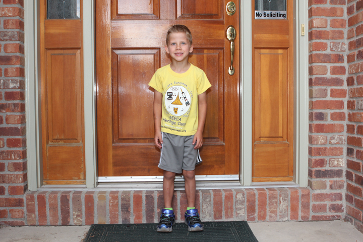 Alex's first day of Kindergarten, 2014