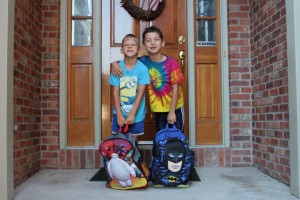 Alex and Evan getting ready to go back to school