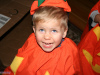 Alex is excited about his pumpkin costume