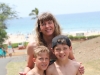 Mom and the boys at Hapuna Beach