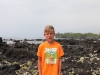 Alex hiking the lava field