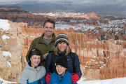Family photo in front of the hoodoos