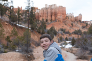 Evan hiking among the hoodoos