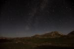 Milky Way with a moonlit landscape