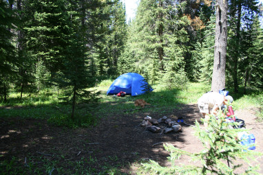 Our campsite near West Fork Lake